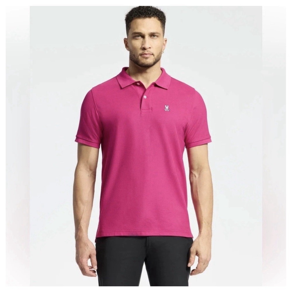 Psycho Bunny  Polo Mens Small Size 4 Wild Berry Hot Pink Pima cotton